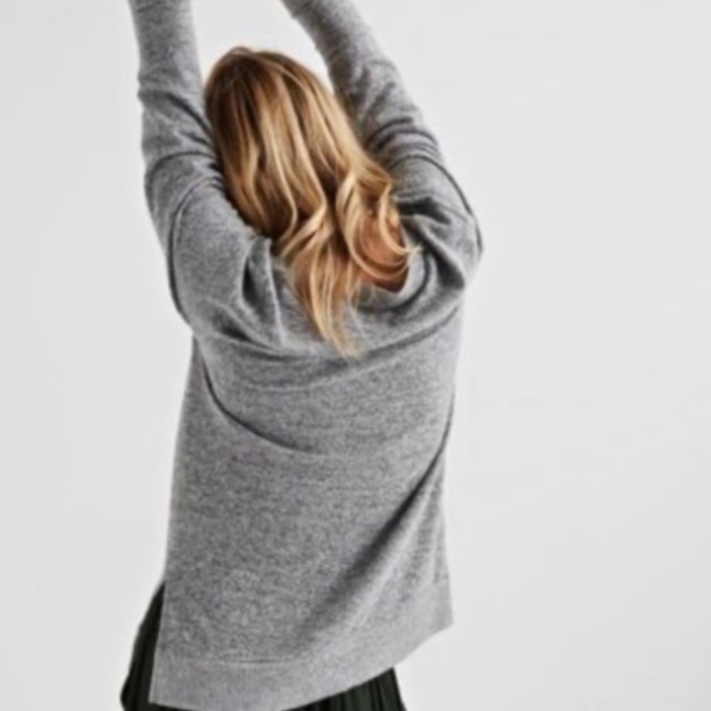 Lucky Brand Cloud Jersey V Neck Tunic Shirt gray - Picture 2 of 13